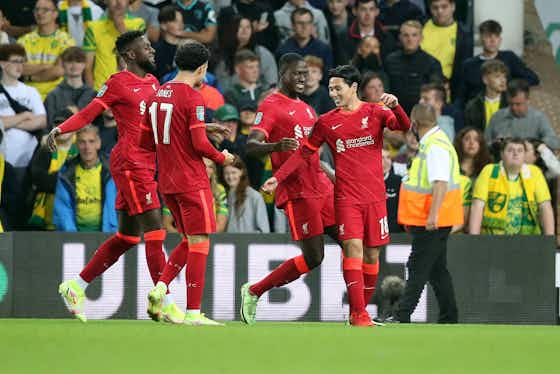 Imagem do artigo:Com reservas, Liverpool vence Norwich e avança na Copa da Liga Inglesa