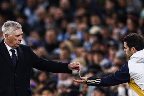Article image:Carlo Ancelotti says they beat Manchester City despite ‘not being used to defend like this’