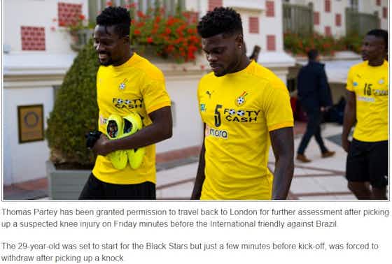 Article image:Thomas Partey returns to London for assessment after another injury problem