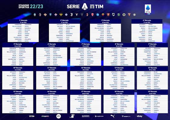 Article image:Serie A 2022/23 calendar: Milan start against Udinese, Atalanta, Inter, Napoli and Juventus in the first 10 matches