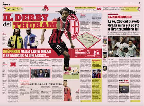 Article image:GdS: ‘The Thuram derby’ – Milan want to complete midfield with €40m Nice star