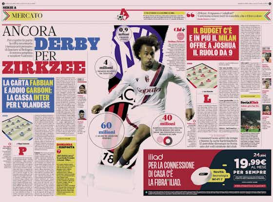 Immagine dell'articolo:GdS: ‘Derby for another star’ – the situation as Milan and Inter battle for Zirkzee