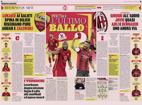 Article image:GdS: From Giroud to Bennacer – Roma game a possible ‘last dance’ for several Milan players