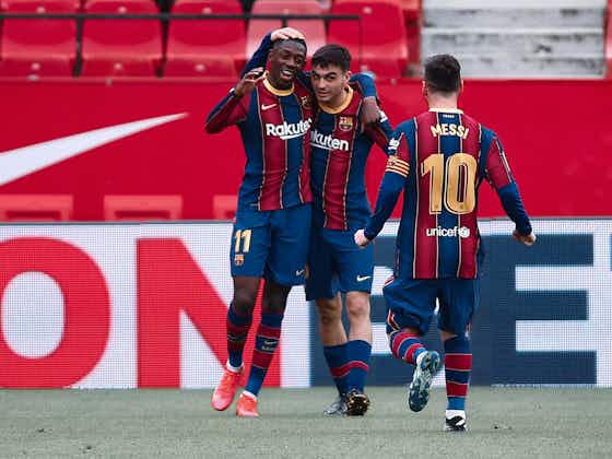 Article image:Sevilla 0-2 Barcelona: Match Review; Messi and Dembele step up