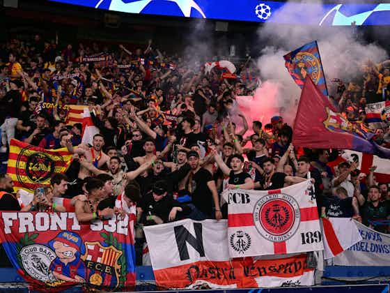 Article image:Barcelona hit with €32,000 fine by UEFA for fan behaviour in away tie vs PSG
