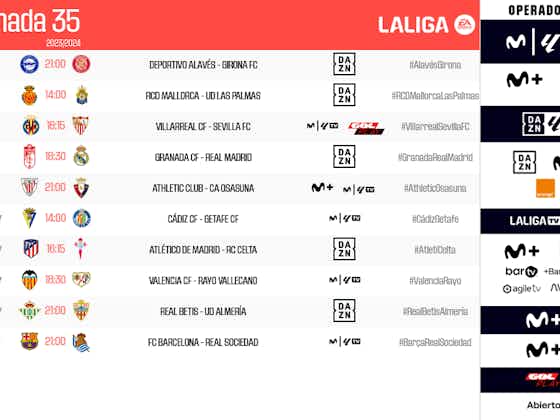 Imagen del artículo:LaLiga anuncia los horarios de los partidos ante Atlético y Athletic