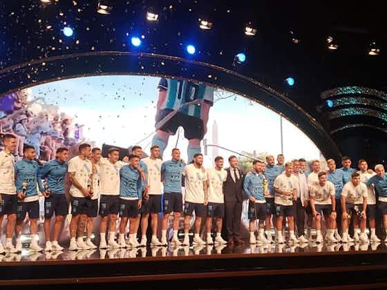 Imagen del artículo:La Selección Argentina recibió homenaje de la Conmebol, por el título de la Copa del Mundo