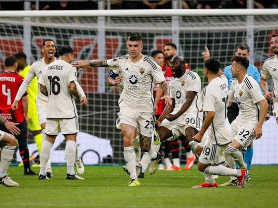 Imagen del artículo:Con asistencia de Paulo Dybala, Roma venció 1-0 a Milan en la ida de los cuartos de la Europa League