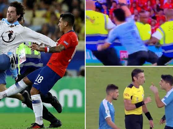 Article image:Luis Suarez: When he wanted Chile player sent off for tripping fan