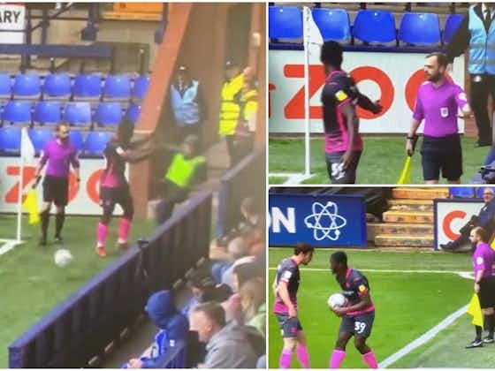 Article image:Tranmere ball boy's furious reaction to being pushed by Exeter's Cheick Diabate