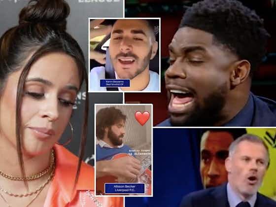 Article image:Benzema, Alisson: Camila Cabello rates singing of Liverpool & Real Madrid stars
