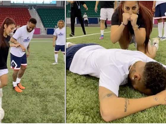 Article image:Neymar's brilliant reaction after being nutmegged by female freestyler
