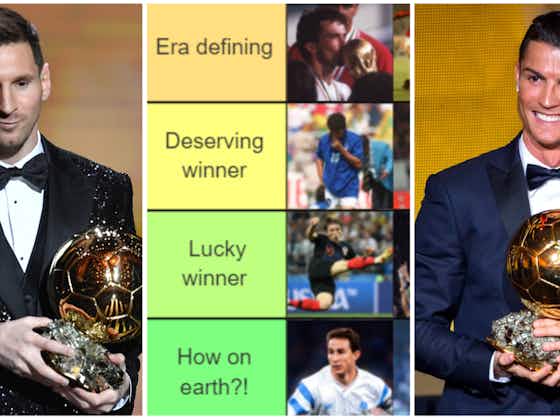 Article image:Messi, Ronaldo, Zidane, Ronaldinho: Every Ballon d'Or winner since 1988 ranked