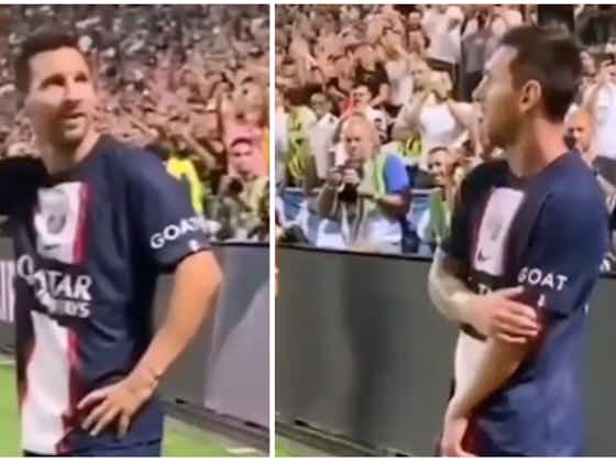 Article image:Lionel Messi: PSG star's shy reaction to fans chanting his name