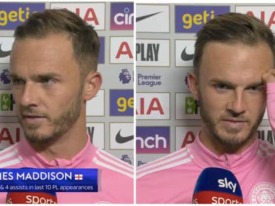 Article image:James Maddison: Leicester star's honest interview after 6-2 loss vs Spurs