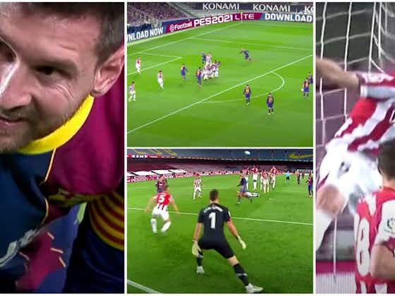 Article image:Lionel Messi proved he's not human by breaking FIFA tactics with 2021 Barcelona stunner