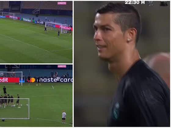 Article image:Cristiano Ronaldo showed Real Madrid players how it's done in 2017 shooting drill