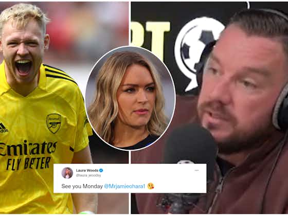 Article image:Arsenal 3-1 Spurs: Laura Woods' cheeky Jamie O'Hara dig is going viral