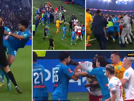 Article image:Zenit vs Spartak: Six red cards shown in crazy 50-man brawl