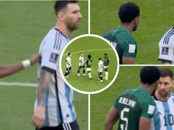 Article image:Lionel Messi taunted by Saudi Arabia defender during World Cup defeat