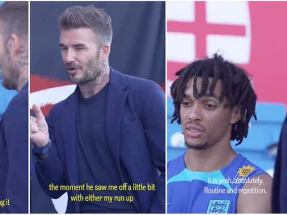 Article image:Trent Alexander-Arnold and David Beckham's fascinating chat at England World Cup base