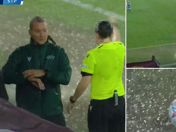 Article image:UWCL: Fans react to baffling ‘pitch inspection’ during Roma vs. St. Pölten