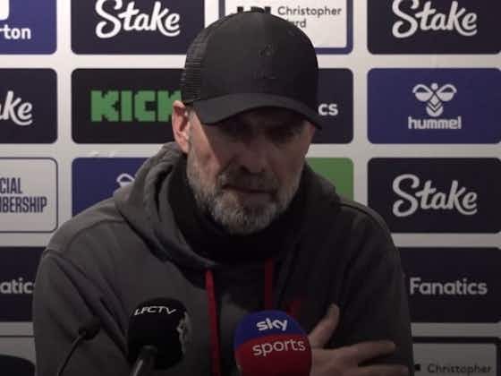 Article image:Watch: Jurgen Klopp apologises to Liverpool fans after Everton Merseyside derby defeat