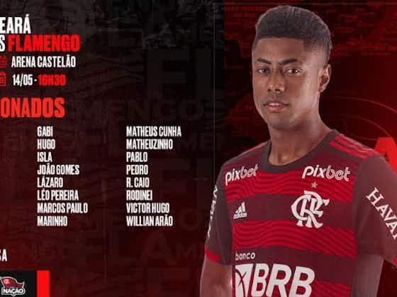 Imagem do artigo:Com novo desfalque, Flamengo divulga relacionados para jogo contra Ceará, pelo Brasileirão