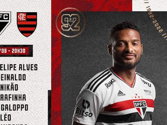 Imagem do artigo:Veja escalação do São Paulo para jogo contra o Flamengo, pelo Brasileirão