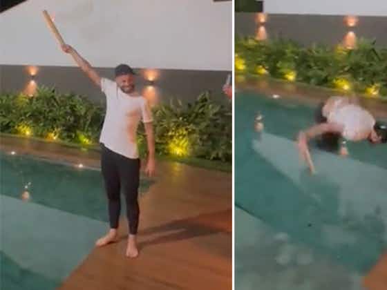 Imagem do artigo:Thiago Maia enlouquece com classificação do Fla, solta fogos e pula na piscina; veja vídeo