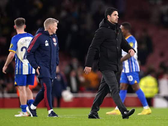 Article image:Arteta calls for patience as the Arsenal boss defends two Gunners players in Brighton loss