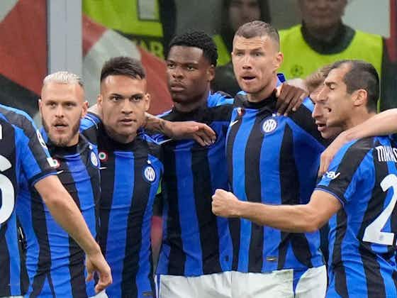 Article image:AC Milan 0-2 Inter: I Nerazzurri in control of CL semi-final as Dzeko and Mkhitaryan net at San Siro
