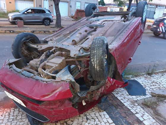 Imagem do artigo:Presidente do Guarany de Sobral sofre acidente e capota carro
