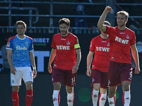 Imagem do artigo:O Colônia garantiu a permanência na elite com uma goleada sobre o Holstein Kiel no playoff da Bundesliga