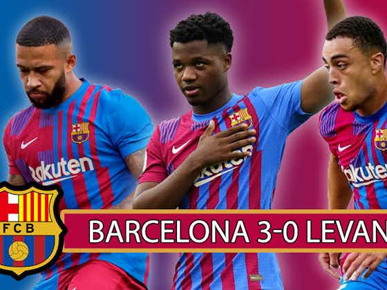 Article image:5 Headlines from Barcelona’s 3-0 Win over Levante | ANSU FATI RETURNS AND SCORES plus excellent Dest