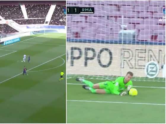 Article image:Video: Barcelona’s Neto makes brilliant save against Real Madrid to deny Karim Benzema
