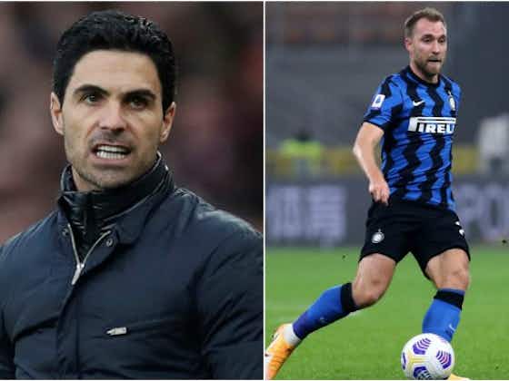 Article image:Mikel Arteta laughs and issues short and snappy response to Christian Eriksen to Arsenal transfer rumours