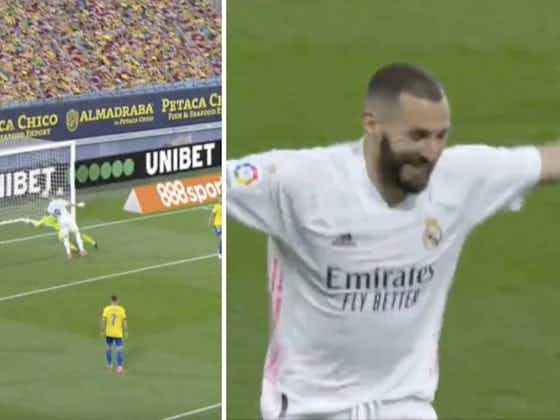 Article image:Video: Karim Benzema glancing header gives Real Madrid three-goal buffer on the stroke of half-time