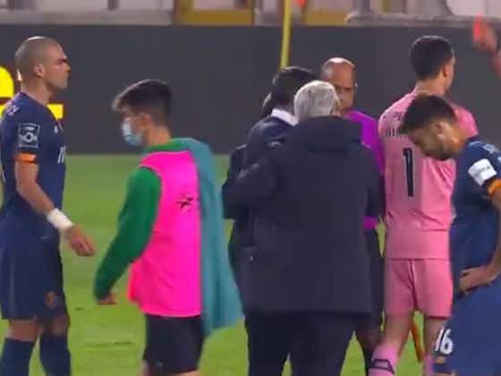 Article image:Video: Porto manager shown fourth red card of the season for altercation with referee