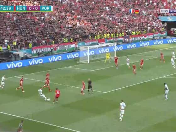 Article image:Video: Cristiano Ronaldo misses point-blank chance after Bruno Fernandes puts it on a plate for Portugal in Euros opener against Hungary
