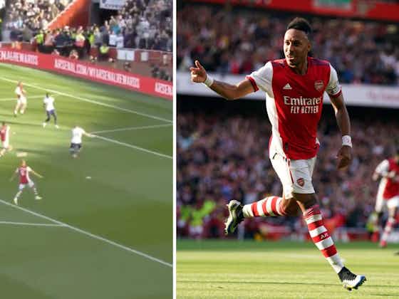 Article image:(Video) Pierre-Emerick Aubameyang rises to the occasion to double Arsenal’s lead over Tottenham with fine finish