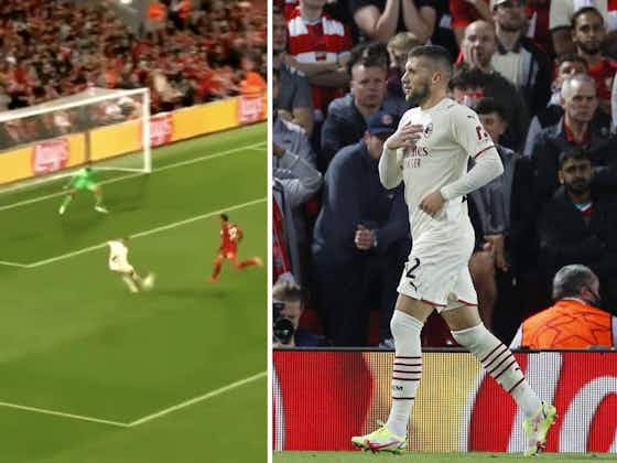 Article image:(Video) AC Milan equalise vs. Liverpool through Ante Rebic after Trent Alexander-Arnold is caught ball-watching