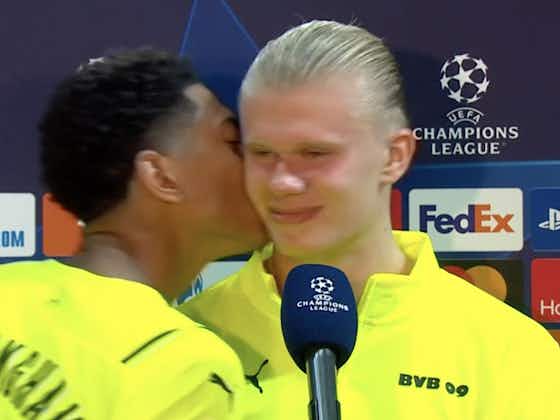 Article image:(Video) Jude Bellingham kisses Erling Haaland during post-match interview