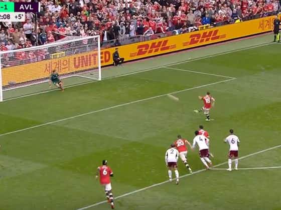 Article image:Video: Absolute scenes as Bruno Fernandes sends stoppage time penalty into orbit to hand Villa the win over Man Utd