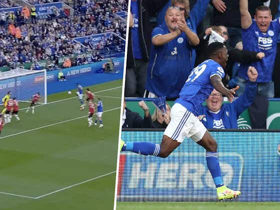 Article image:(Video) Patson Daka bundles ball home at back-post to seal Leicester City’s memorable win over Man United