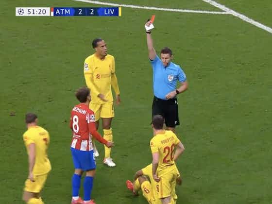 Article image:Photo: Griezmann gets a red card to go with his brace against Liverpool