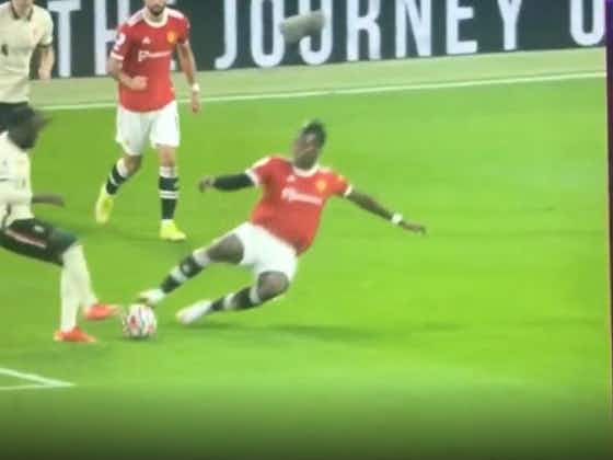 Article image:Paul Pogba sent off for Man Utd after nasty studs-up challenge that saw Liverpool star stretchered off
