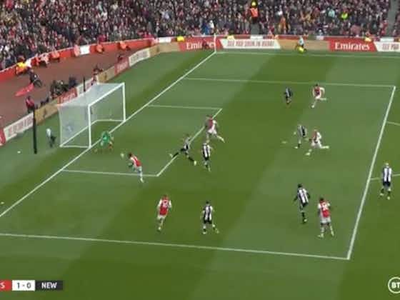 Article image:Video: Bukayo Saka drifts into space before slamming Arsenal into the lead against Newcastle