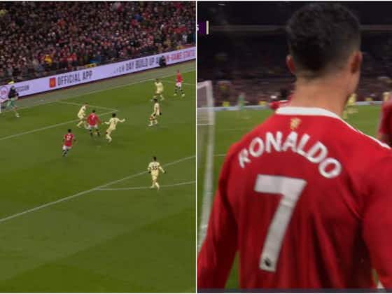 Article image:Video: Cristiano Ronaldo scores his 800th career goal to put Man Utd in front vs Arsenal