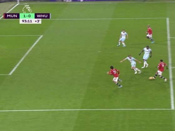 Article image:(Photo) – The potential offside moment for Marcus Rashford’s late winner for Man United vs West Ham
